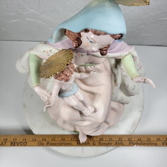 Vintage Crowned Holy Mary Baby Jesus Statue 12" Pink Ceramic‎ Madonna Bea Cox - Picture 8 of 16